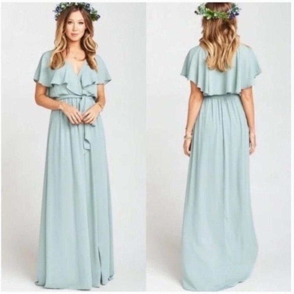Show Me Your Mumu Dress XS Green Maxi Bridesmaid Formal Romantic Flowy Elegant - Picture 2 of 11